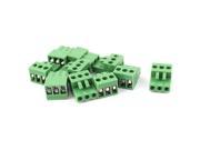 10pcs 3.96mm Pitch 3 Way Straight PCB Terminal Block Connector Green