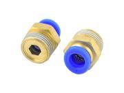 Unique Bargains 3 8 PT Male Thread to 8mm Air Pneumatic Pipe Straight Quick Coupler 2 Pieces