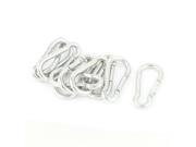 Unique Bargains Outdoor Camping Spring Loaded Carabiners Clips Hooks Silver Tone 6mmx60mm 10 Pcs