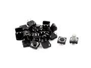 Unique Bargains 25 Pcs 4 Terminals Push Button Momentary Tact Tactile Switch Black