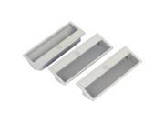 Cupboard Plastic Recessed Flush Pull Door Finger Insert Handle 3 Pcs Gray