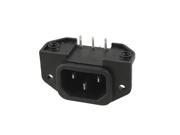 IEC 60320 Electrical Black C14 3 Pin Male Plug Adapter 250V 10A