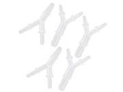 Unique Bargains Aquarium Clear Y Shaped 3 Ways 5mm Air Line Valve Connectors 5 Pcs