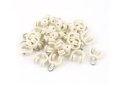 Unique Bargains 30pcs Plastic 10mm Dia Wheel Swivel Ring Curtain Track Rail Rollers Beige