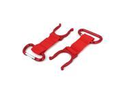 Outdoor Traveling Camping Carabiner Hook Water Bottle Holder Clamp Red 2PCS