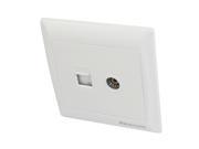 RJ45 Computer RJ11 Telephone Network Connector Wall Outlet Plate