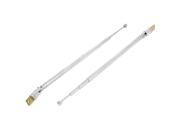 Unique Bargains 2PCS 372mm 180 Degree Rotary 4 Section Telescopic Aerial Antenna for FM Radio TV