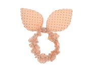 Unique Bargains Rabbit Ear Shape Stretchy Band Hair Tie Ponytail Holder Apricot Green for Women