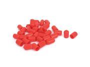 Unique Bargains 35 Pcs 14mm Height 8mm Inner Diameter Round Tip Red PVC Insulated End Caps