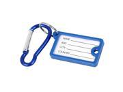 Unique Bargains Name ID Tags Label Luggage Suitcase Bag Keychain Carabiner Hook Blue