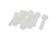 HEXAGON M10 x 40mm NYLON PLASTIC SCREW THREADED PACK OF 10PCS