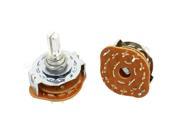 Unique Bargains 2 Pcs 6mm Kunrled Shaft 2 Pole 6 Position Channel Band Selector Rotary Switch