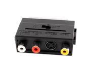 RGB Scart Male to 3 RCA Phono S Video Audio Video AV Adapter Converter