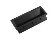 Black Plastic Cabinet Drawer Door Flush Recessed Pull Handle 92mm x 35mm