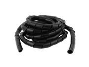 14mm Outside Dia 3 Meter Long Spiral Wrapping Band Cable Manager Black