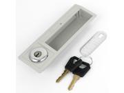 Unique Bargains 12cmx4cmx2cm Cabinet Cupboard Door Plastic Locking Flush Pull Handle w 2 Keys