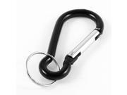 2.8 Length Black Spring Loaded Safety Key Ring Carabiner Hook Clamp