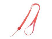 Unique Bargains Luminous Plastic Red MP3 Cell Phone Working Card Neck Strap Lanyard Holder