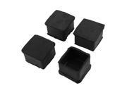 Unique Bargains Square Shaped Rubber Cabinet Chair Furniture Foot Cover Protector x 4