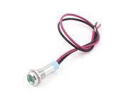 DC 24V 5.7 Length Cylinder 2 Wired Green LED Accident Alarm Signal Pilot Lamp