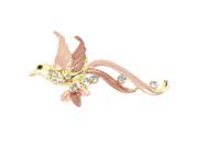 Unique Bargains Women Pink Orange Plastic Bead Wing Accent Safety Pin Brooch Breastpin