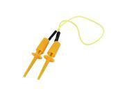 Yellow Plastic Insulation Female Female Testing Test Lead Hook Clip Clamp Cable