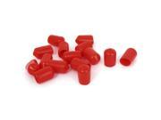 Unique Bargains 15 Pcs 14mm Height 8mm Inner Diameter Round Tip Red PVC Insulated End Caps