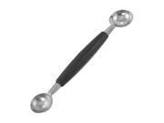 Unique Bargains Kitchen Black Handle Double end Sphere Fruit Spoon Baller