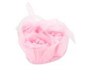 Unique Bargains Floral Rose Shape Flower Petals Box Body Bathing Soaps Pink 3 Pcs