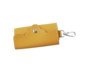 Unique Bargains Metal Trigger Lobster Faux Leather Sundry Keys Purse Bag Yellow
