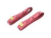 Unique Bargains Dual Scale Watermelon Red Soft Plastic Sewing Ruler Tape 1.5M 45 Cun 2 Pcs