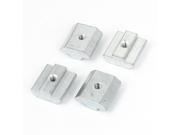 M4 40 Series Metal T slot Slide In T Nut Silver Tone 4pcs