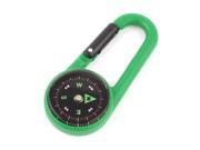 Unique Bargains Travelling Hiking Compass Spring Loaded Carabiner Hook Ornament Green Black