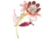 Lady Amaranth Sunflower Rhinestones Cluster Safety Pin Brooch Breastpin Gift