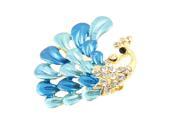 Unique Bargains Rhinestones Inlaid Peacock Shaped Brooch Breast Pin Ornament for Woman