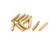 M3x18mm 6mm Male to Female Thread 0.5mm Pitch Brass Hex Standoff Spacer 10Pcs