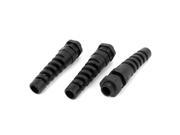 M10x7.5cm PG78 Black Twist Resistant Waterproof Cable Connectors 3pcs