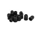 Unique Bargains PG16 Waterproof Wire Cable Glands Clamp Black Plastic Connector 12pcs