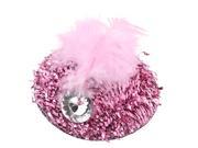 Unique Bargains Ladies Shiny Rhinestone Decor Pink Coated Hat Style Alligator Hairclip