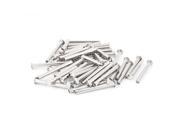 50 Pcs 15 64 x 2 5 32 Nickel Plated Oval Head Semi Tubular Rivets Silver Tone