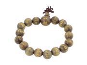 Unique Bargains Unisex Wood 17 Beads Elastic Wrist Decor Buddha Prayer Beaded Bangle Bracelet