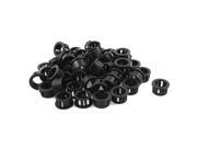 Unique Bargains 50pcs SB 16 16mm Mounting Hole Wire Cable Protector Nylon Snap Bushing Black