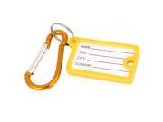 Unique Bargains Name ID Tags Label Luggage Suitcase Bag Keychain Carabiner Hook Yellow Gold Tone