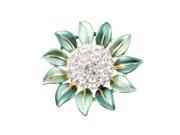 Green Sunflower Rhinestones Decoration Pin Brooch Breastpin Gift for Lady