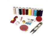 Unique Bargains Embroidery Stitching Tool Plastic Shell Needle Ruler Tape Sewing Kit Clear