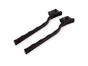 2 Pcs 30mm x 17mm Black Plastic Bristle Toothbrush Shaped ESD Anti Static Brush