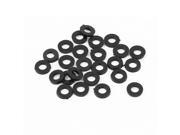 50pcs Round Insulation Nylon Flat Spacer Washer Gasket Ring 2 x 5 x 1mm Black