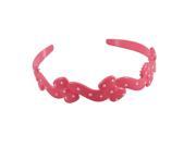 Women Plastic Headband Deep Pink Frame Bowknot Hair Hoop Decoration