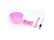 Unique Bargains Fuchsia Plastic DIY Facial Mask Bowl Brush Spoon Stick Cosmetic Tool Set 6 in1