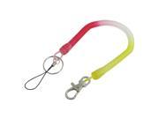Spring Coil Design Fuchsia Yellow Clear Rope Keyring Chain Strap